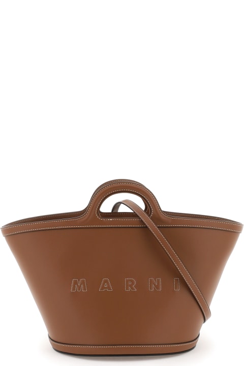 Homeware Marni Tropicalia Small Bag In Brown Leather