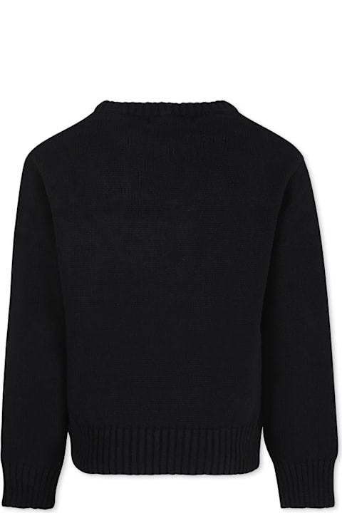 MSGM for Kids MSGM Black Sweater For Kids With Logo