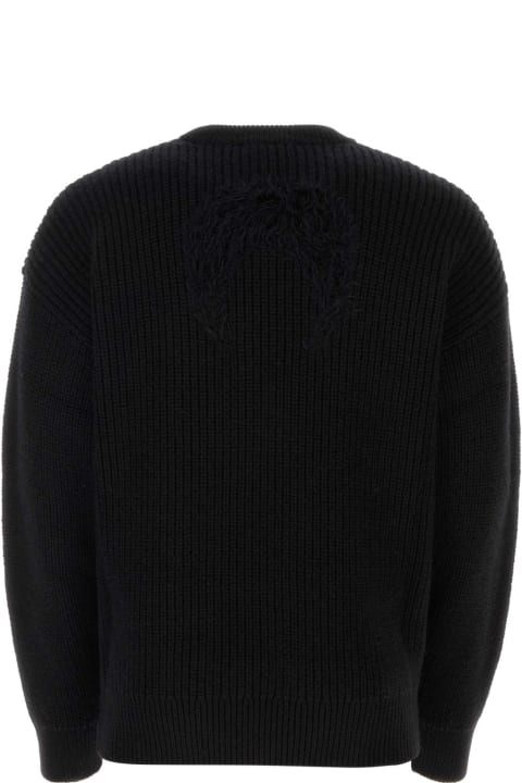 Marine Serre Sweaters for Men Marine Serre Black Wool Blend Sweater
