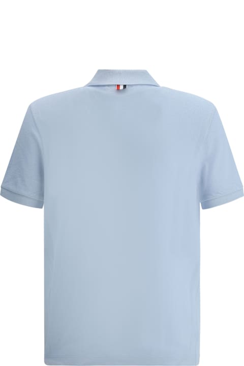Homeware Thom Browne Polo Shirt In Light Blue Cotton