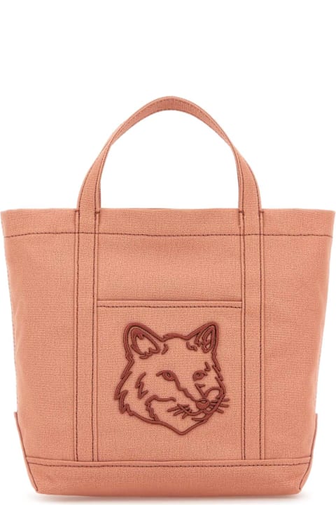 Maison Kitsuné Pink Canvas Small Handbag
