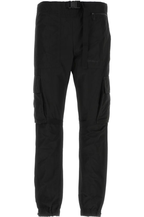 Sale for Men Off-White Black Polyester Cargo Pant