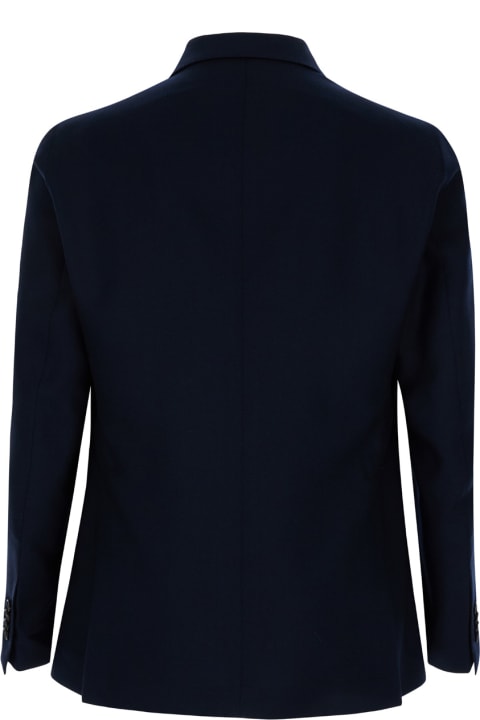 Tagliatore for Men Tagliatore Blue Double Breasted Jacket In Cashmere Man