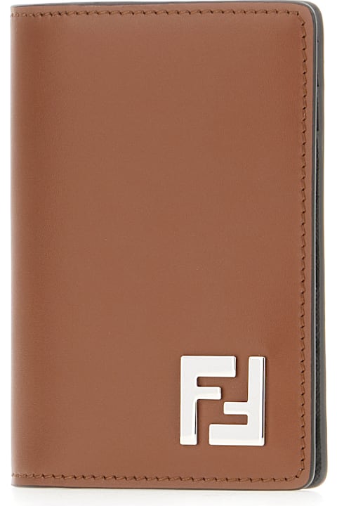 Wallets Sale for Men Fendi Brown Leather Wallet