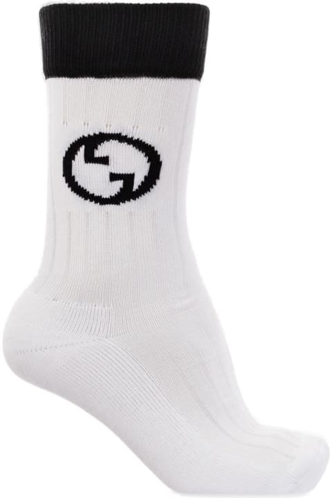 ウィメンズ Gucciのアンダーウェア Gucci Interlocking G Logo Embroidered Socks