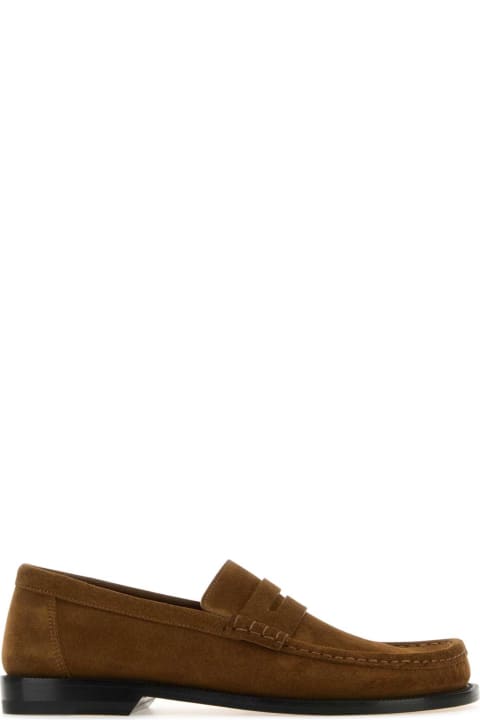 Shoes for Men Loewe Brown Suede Campo Loafers