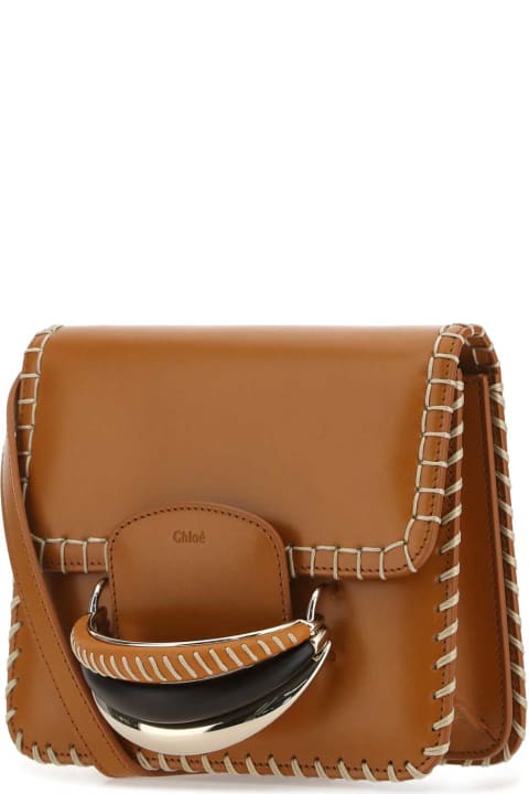 Shoulder Bags for Women Chloé Brown Leather Kattie Clutch