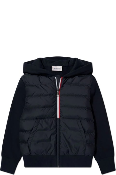 Fashion for Women Moncler Blue Padded Zip-up Hoodie