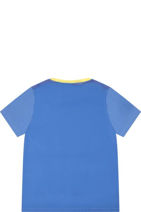 Fashion for Men Marc Jacobs Light Blue T-shirt For Boy With Grafield Print