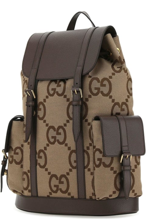 Gucci Backpacks for Men Gucci Multicolor Jumbo Gg Fabric And Leather Backpack