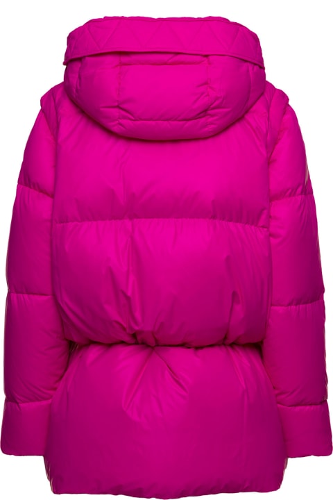 'chiara Fuchsia Down Jacket With Detachable Sleeves And End Band With Shiny Finish In Nylon Woman Anitroc