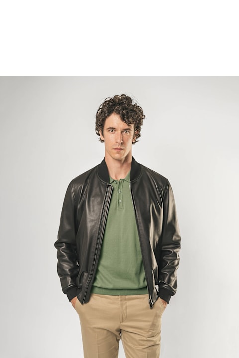 Larusmiani Coats & Jackets for Men Larusmiani Notthingam Bomber Leather Jacket