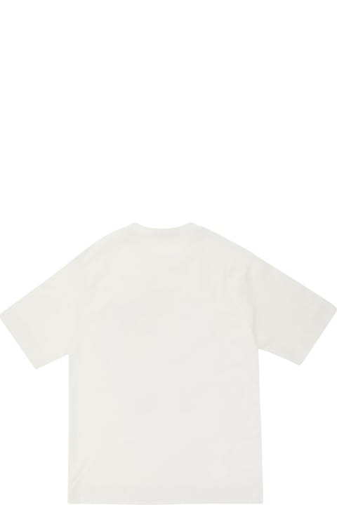 Marni for Kids Marni White T-shirt With Contrasting Logo Print In Cotton Man