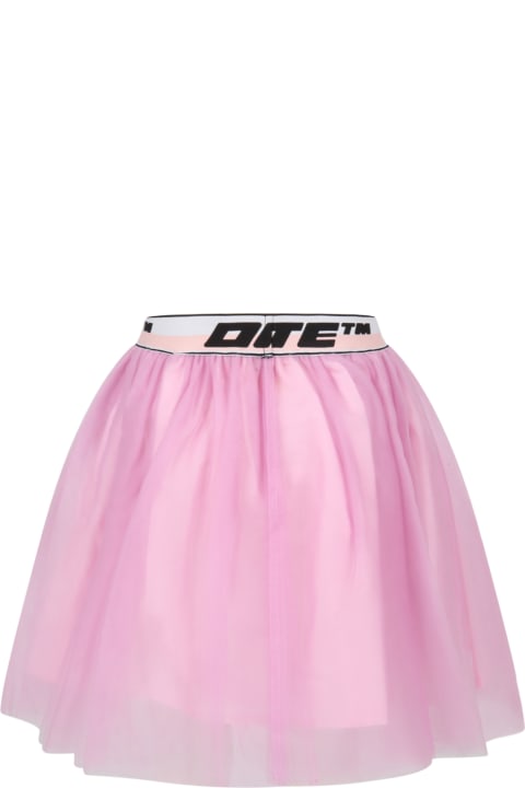 Lilac Skirt For Girl With Logos