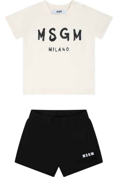 MSGM Bottoms for Baby Girls MSGM Multicolour Set For Baby Girl With Logo