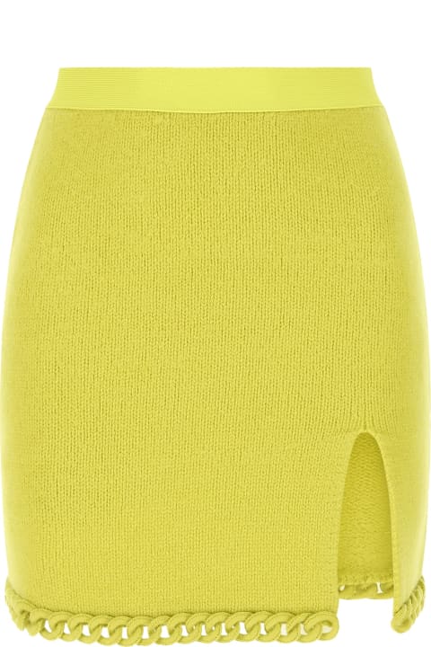 Homeware Bottega Veneta Acid Green Wool Mini Skirt