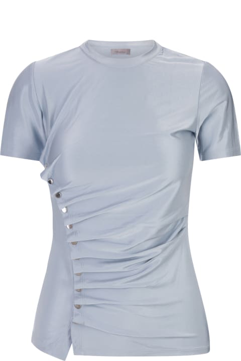 Paco Rabanne Topwear for Women Paco Rabanne Faded Blue Draped Top