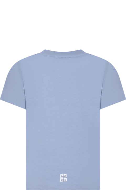 Givenchy for Kids Givenchy Light Blue T-shirt For Boy With Logo