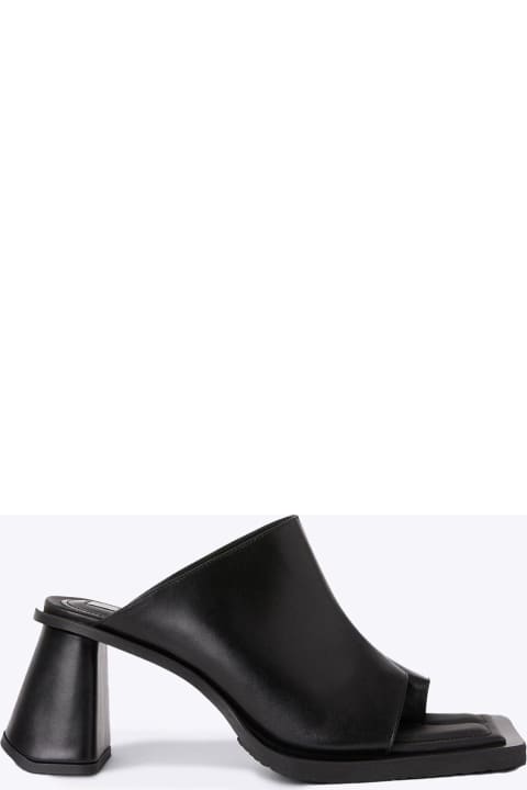 Naomi Black leather heeled mules - NAOMI