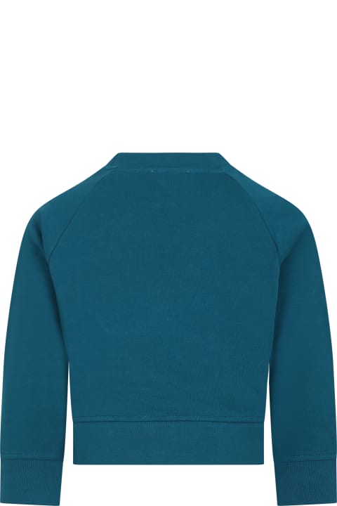 Sweaters & Sweatshirts for Girls Stella McCartney Kids Green Sweatshirt For Girl With Flowers And Logo