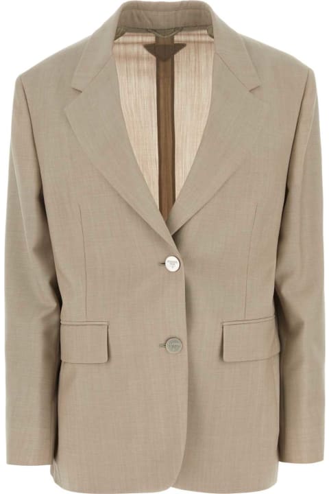 Prada Coats & Jackets for Women Prada Sand Wool Blend Blazer