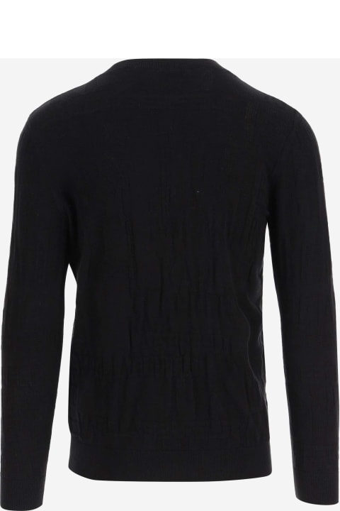 メンズ Karl Lagerfeldのニットウェア Karl Lagerfeld Cotton Sweatshirt With All-over Logo