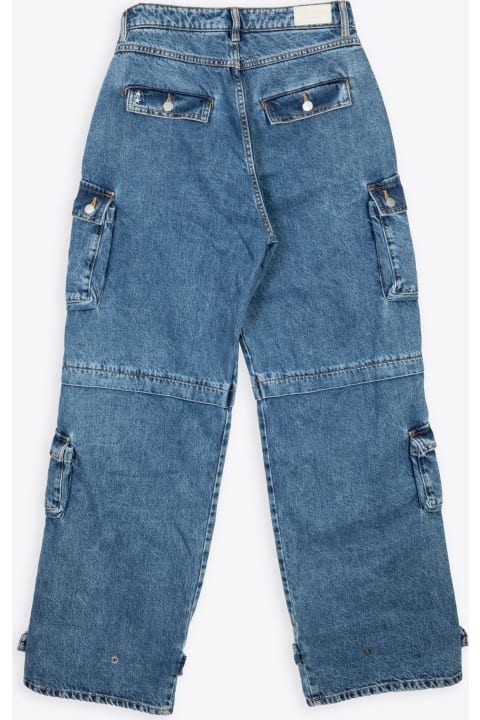 Homeware Icon Denim Woman Jeans Light Blue Denim Baggy Cargo Pant - Rosalia