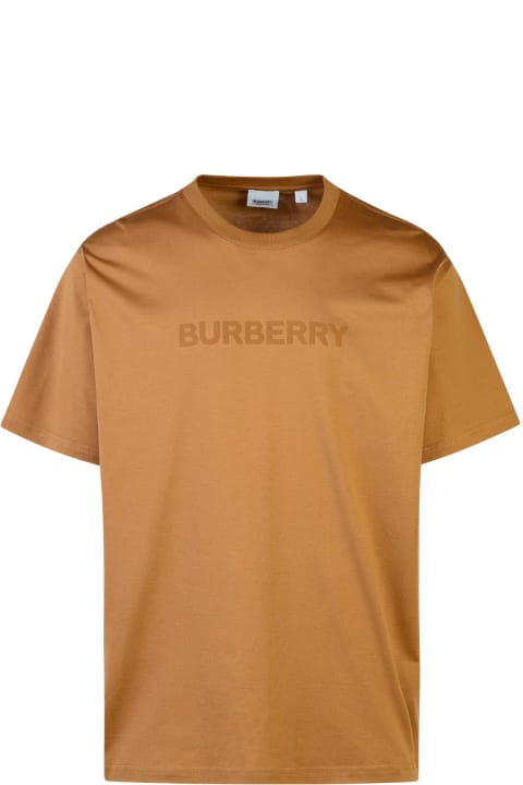 Burberry Topwear for Men Burberry 'harriston' Beige Cotton T-shirt