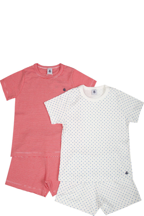 Jumpsuits for Boys Petit Bateau Multicolor Set Of Pajamas With Logo