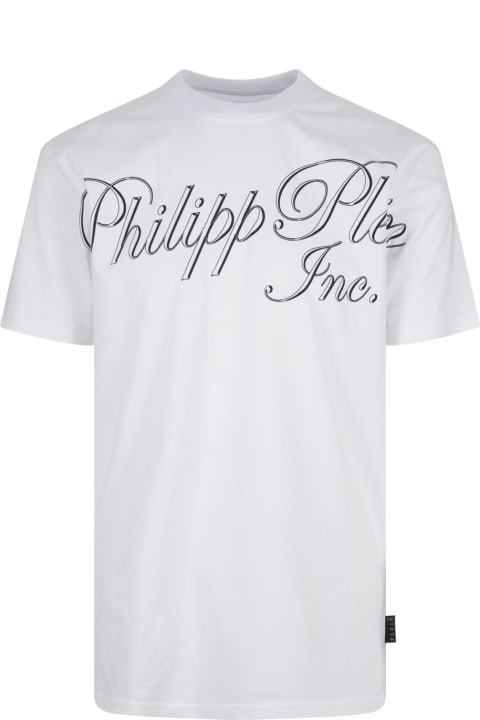 メンズ新着アイテム Philipp Plein White T-shirt With Philipp Plein Tm Print