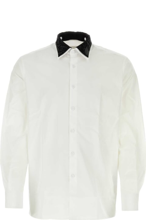 メンズ Pradaのウェア Prada White Poplin Shirt