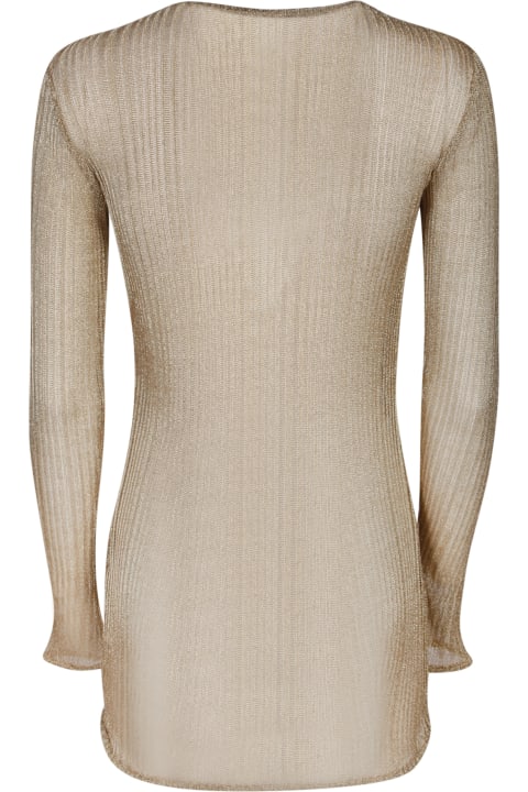 Sapio Sweaters for Women Sapio Sapio Ribbed Jersey Gold Crewneck Top