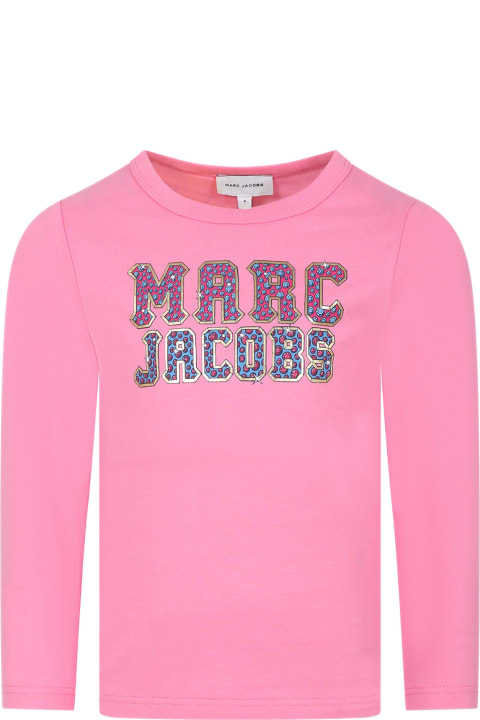 Little Marc Jacobs for Kids Little Marc Jacobs Pink T-shirt For Girl With Logo