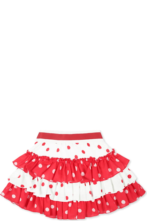 Monnalisa for Baby Boys Monnalisa Red Skirt For Baby Girl With Polka Dots