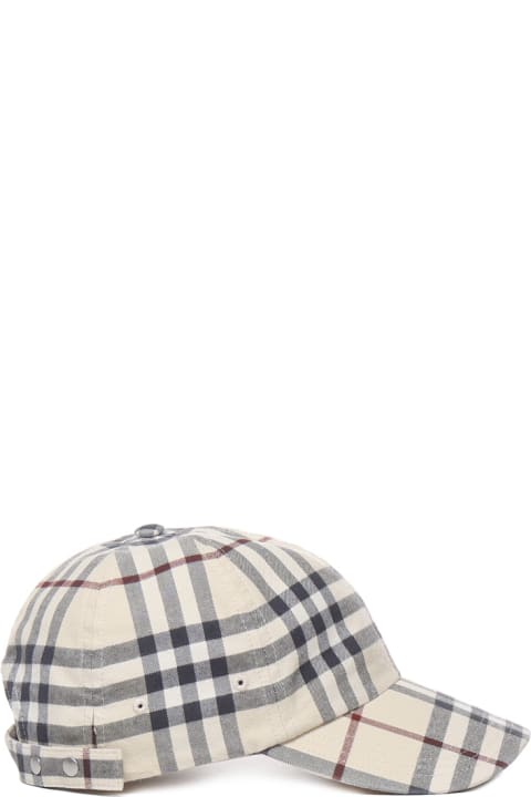 メンズ Burberryの帽子 Burberry Baseball Cap With Check Print