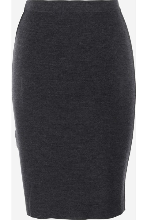 Saint Laurent for Women Saint Laurent Cashmere Wool And Silk Pencil Skirt