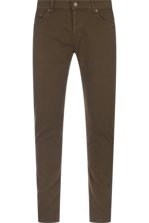 Dondup for Men Dondup Mius Slim Fit Jeans In Military Green Bull Stretch