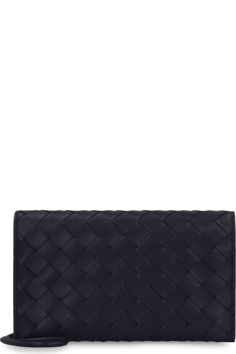 Leather Wallet With Shoulder Strap