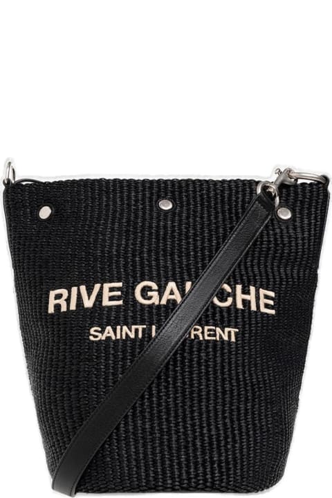 Totes for Men Saint Laurent Logo Embroidered Bucket Bag