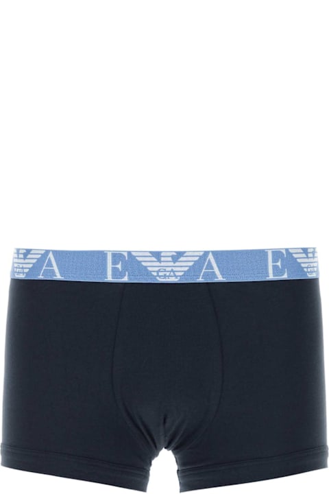 Homeware Emporio Armani Dark Blue Stretch Cotton Boxer Set