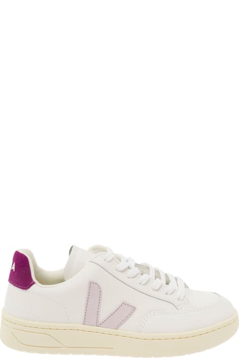 Veja Sneakers for Women Veja White And Violet Sneakers With Logo Details In Leather Woman