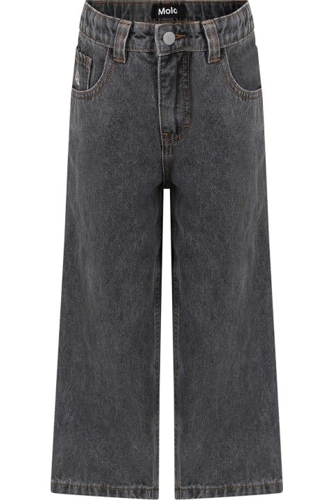 Molo Kids Molo Grey Jeans For Boy With Logo