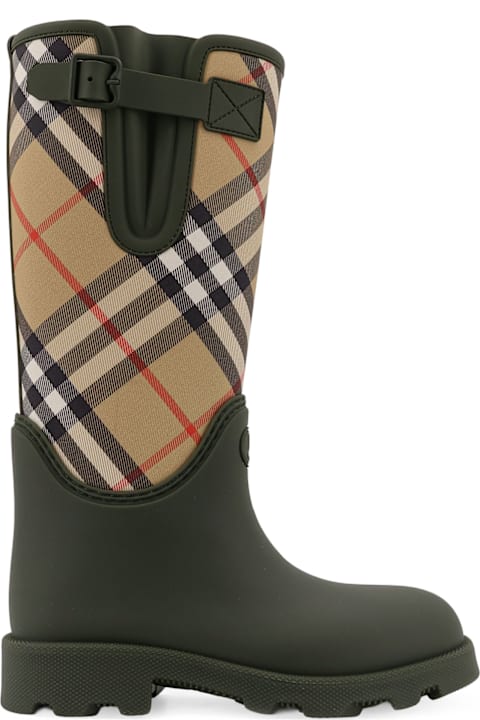 Boots Sale for Women Burberry Rainboots With Traditional Check Insert