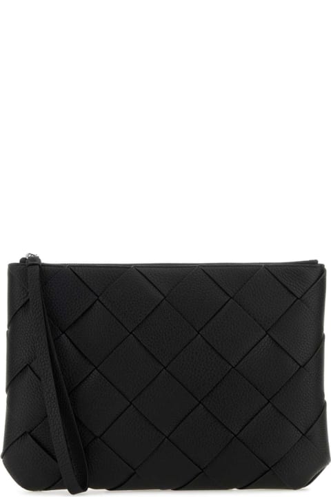 Investment Bags for Men Bottega Veneta Black Leather Big Diago Pouch