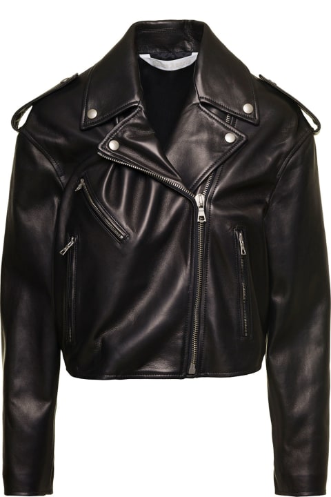 Palm Angels Coats & Jackets for Women Palm Angels Cropped Leather Perfecto