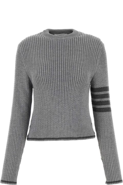 Sweaters for Women Thom Browne Grey Wool Sweater