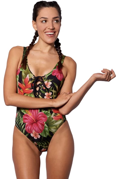 MC2 Saint Barth Swimwear for Women MC2 Saint Barth Underwired One Piece Swimsuit With Tropical Ibiscus Print