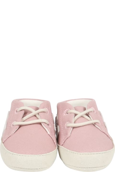 Veja Shoes for Baby Girls Veja Pink Sneakers For Baby Girl With White Logo