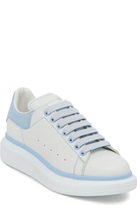 Shoes for Women Alexander McQueen White Oversized Sneakers With Powder Blue Details