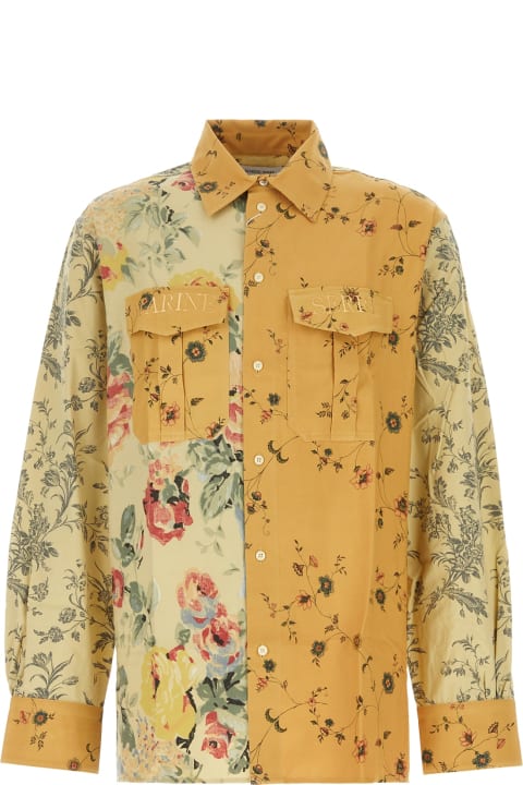 Homeware Marine Serre Upcycled Floral Linen Twin Pocket Shirt